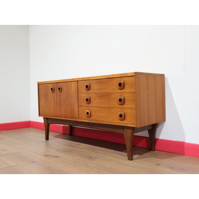 Mid Century Modern Vintage Teak Credenza Sideboard Danish Style For Sale - Image 4 of 13