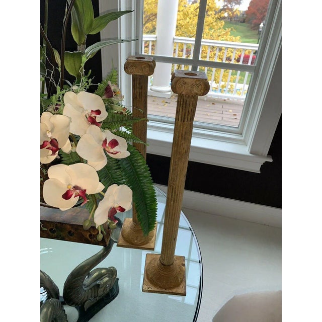 1980s Vintage Roman Candlesticks Columns- a Pair For Sale - Image 5 of 7