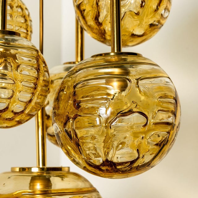 Cascade Fixture with Six Yellow Murano Glass Globes, 1960s For Sale - Image 9 of 18