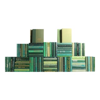 Decorative Books - Boxwood Book Wall - Set of 100 Green Books For Sale