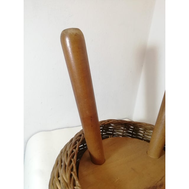 Vintage Wicker Stool by Tony Paul, 1950s For Sale - Image 4 of 8