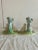 Pair Staffordshire Spaniel Mantle Dog Blue Green Spill Vases For Sale - Image 10 of 10