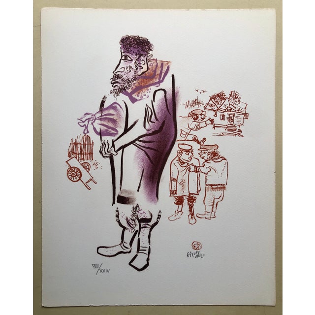 William Gropper, Jewish Shtetl Peddlar Americana Judaica Lithograph WPA Yiddish Social Realist For Sale In Miami - Image 6 of 6