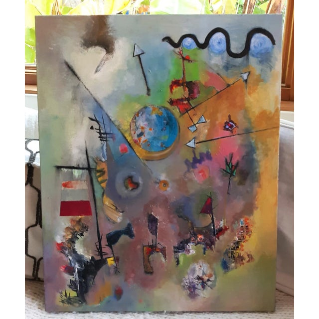 Late 20th Century Late 20th Century Postmodern Abstract Mixed Media Acrylic Painting by Norton Wright For Sale - Image 5 of 5