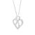 Contemporary 14K White Gold 1/4 cttw Round Cut Diamond Heart and Ribbon Center Pendant Necklace (H-I, I1-I2) For Sale - Image 3 of 5