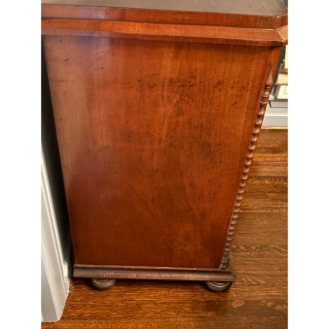 19th Century Exceptional 19th Century Flame Mahogany Chest of Drawers With Barley Twist Columns For Sale - Image 5 of 11
