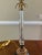 Chelsea House Inc Chelsea House Inc Set of (2). Crystal Stem Lamps With Brass and Brass Marble Base. Restoration New Hardware French Drum Replacement Shades. For Sale - Image 4 of 6