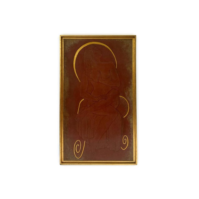 Wood G. Suisse, French Female Nude Panel, 1925, Wood For Sale - Image 7 of 7