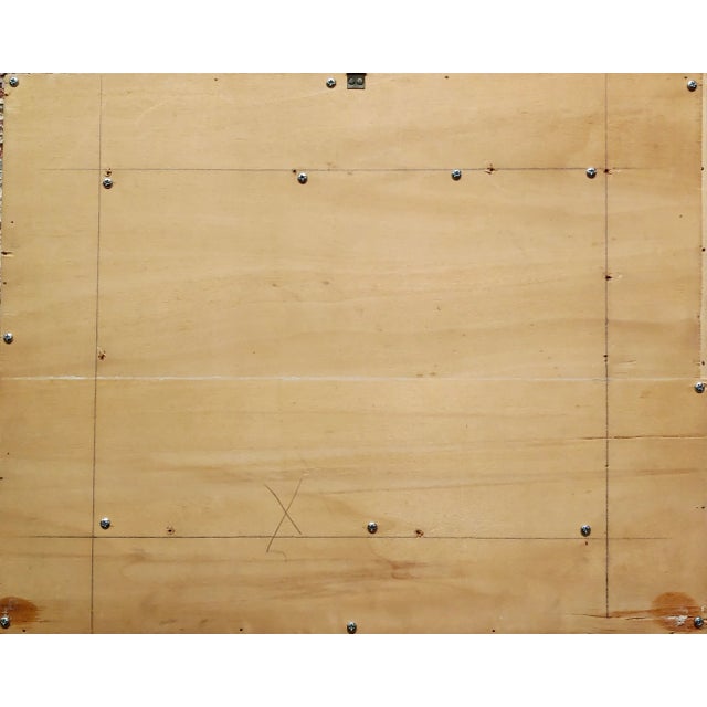 Wine Nicola Simbari -Old Town Landscape With Wine Carts-1956 Oil Painting For Sale - Image 8 of 11