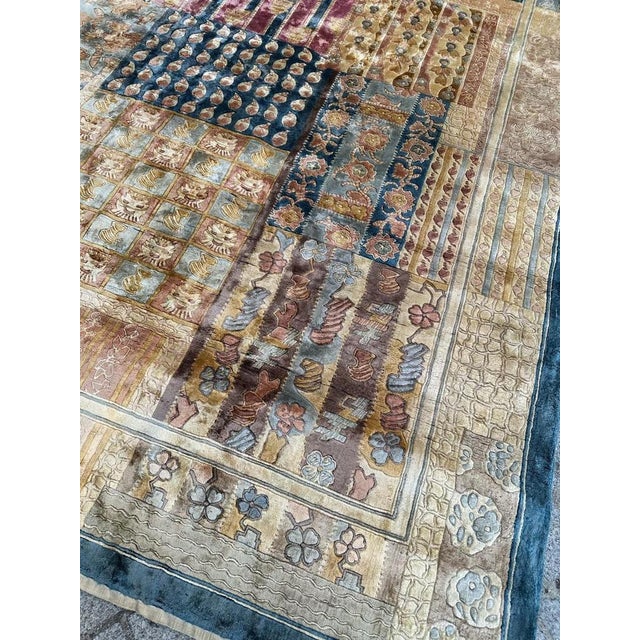 Vintage Chinese Art Deco Silk Rug, 1990s For Sale - Image 3 of 18