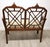 Vintage Chinese Chippendale Style Double-Back Walnut Settee With Botanical Upholstery For Sale - Image 10 of 10