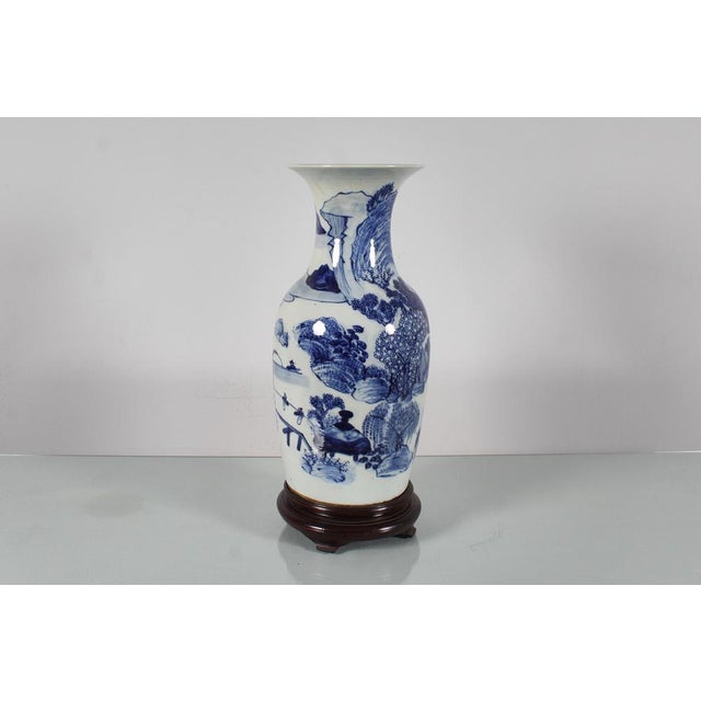 Blue Asian Blue and White Porcelain Vase, 1880 For Sale - Image 8 of 16