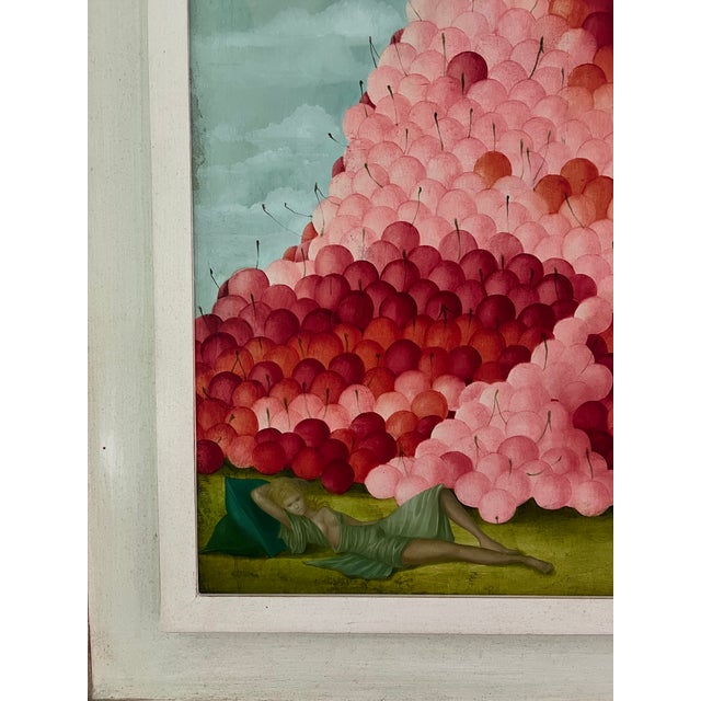 An original oil on canvas by celebrated French surrealist Philippe Augé, signed lower right and retaining its original...