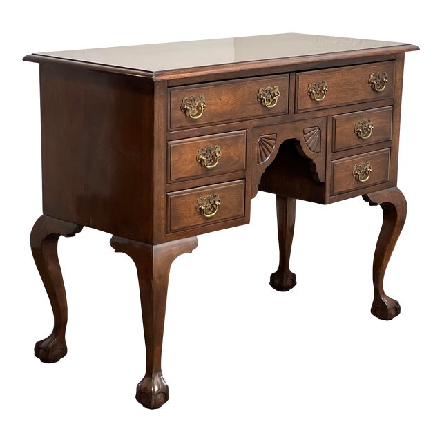 Colonial Wood Console Table + Drawers Chairish