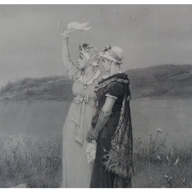 Art Nouveau Late 20th Century The Two Farewells ~ George Henry Boughton / Framed Under Glass For Sale - Image 3 of 11