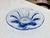 1950s biomorphic Murano venetian glass bowl features hints of cobalt blue and clear design with a folded, 8-lipped flower...