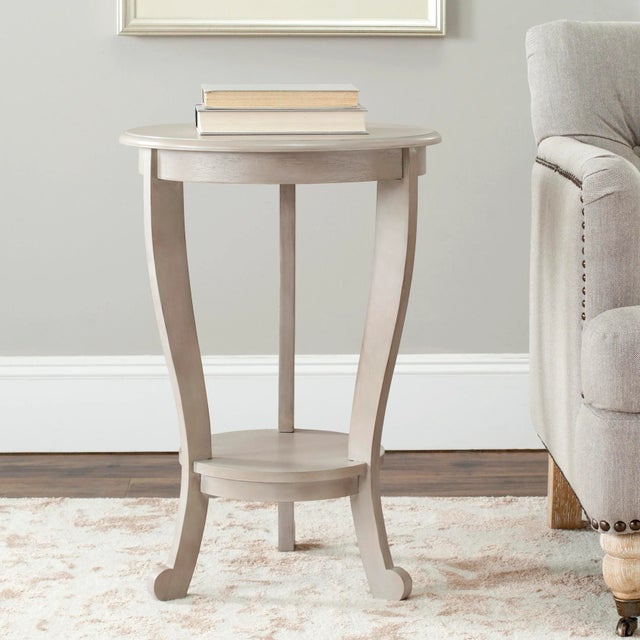 Modern Pedestal Side Table in Grey For Sale - Image 3 of 4