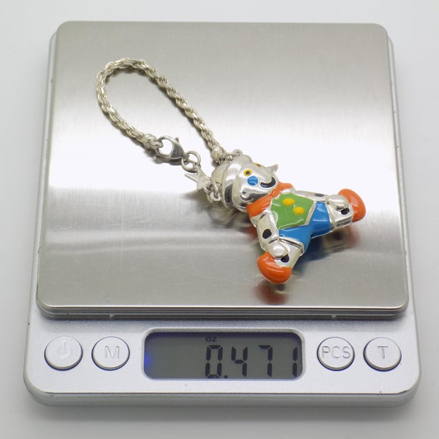 Vintage Italian Handmade Sterling Silver 925 Children Bracelet with Large Pinocchio Pendant, 1980s For Sale - Image 10 of 12