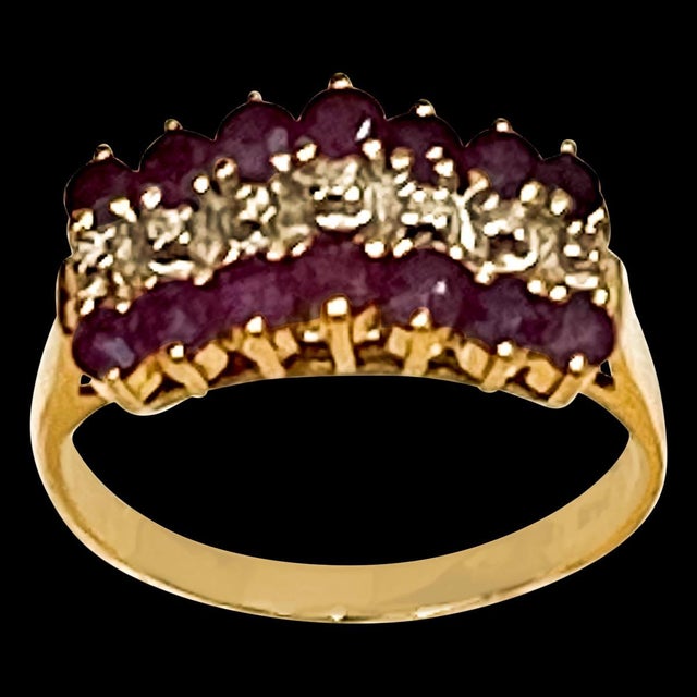 0.40 Carat Natural Ruby and Diamond 14 Karat Yellow Gold Ring For Sale - Image 17 of 18
