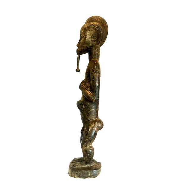 Wood African Carved Wood Male Sculpture For Sale - Image 7 of 14