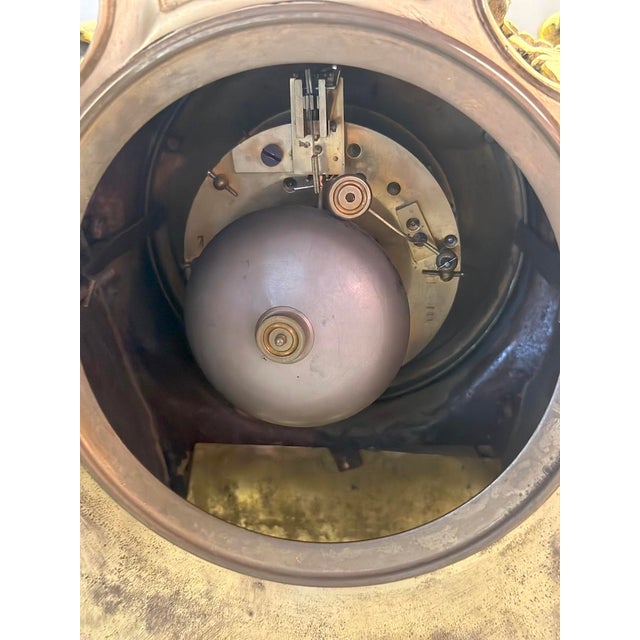 19thC French Maker Louis XVI Gold Ormolu Bronze Mantel Clock, 1 For Sale - Image 12 of 18