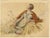 An original early 19th-century watercolour painting, Joshua Cristall POWS, Mother & Child by Haystack.A charming rustic...