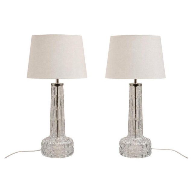 Crystal Table Lamps by Carl Fagerlund for Orrefors, Sweden, 1960s, Set of 2 For Sale - Image 9 of 9