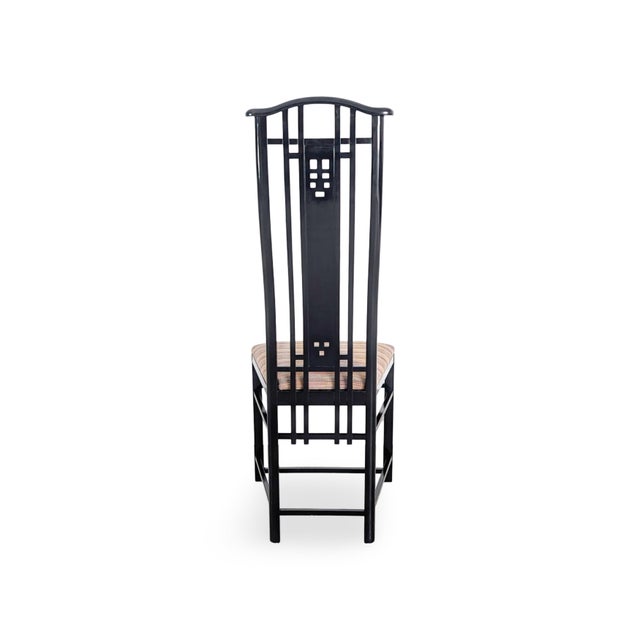 Chairs in Black by Umberto Asnago for Giorgetti, Italy, Set of 4 For Sale - Image 5 of 11