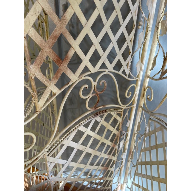 Set of 2 Wrought Iron Tri Fold Screen Room Divider Folding Set Pair For Sale - Image 9 of 10