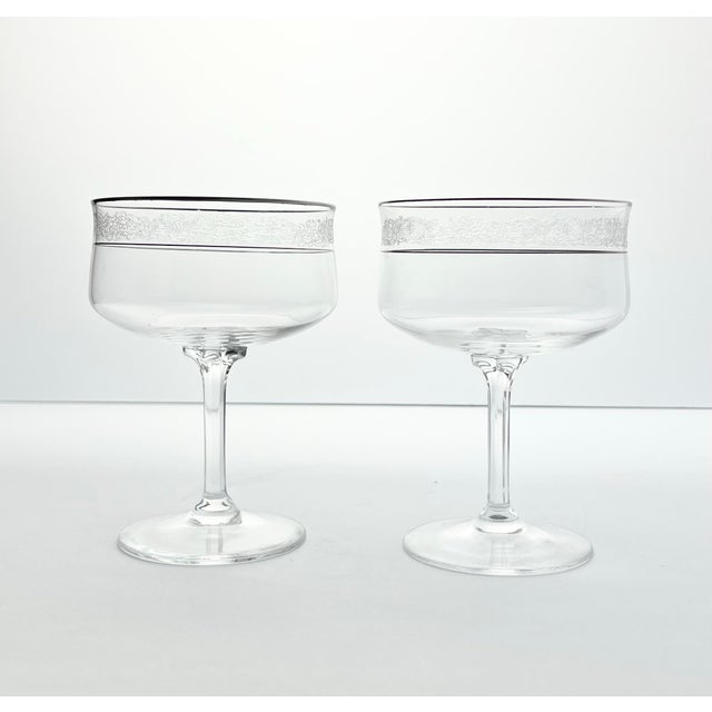 Lenox “Moonspun” Pair of Coupe Champagne Glasses 5” 10oz Signed Excellent condition. No chips, cracks, or fleabites....
