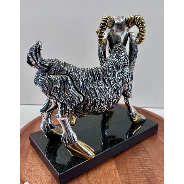 Frank Meisler “Ephraim the Goat” Limited Edition Signed Kinetic Sculpture on Marble For Sale In Los Angeles - Image 6 of 18