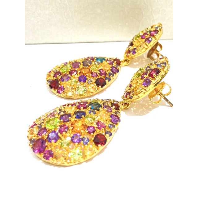 Bochic “Orient” Multi Color, Citrine & Amethyst Earrings Set 18K Gold & Silver For Sale In New York - Image 6 of 10