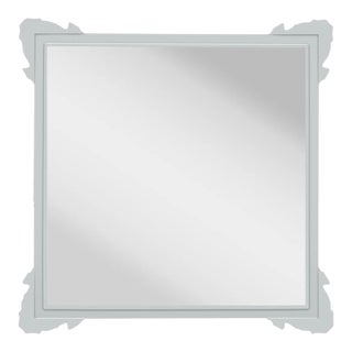 Fleur Home Garden District Napoleon Square Mirror in Pelican Gray, 48x48 For Sale