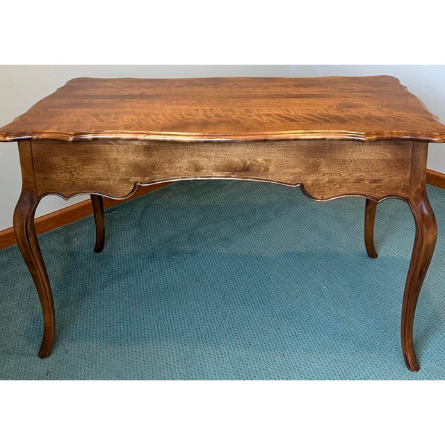Brown Ethan Allen Country French Writing Desk For Sale - Image 8 of 11