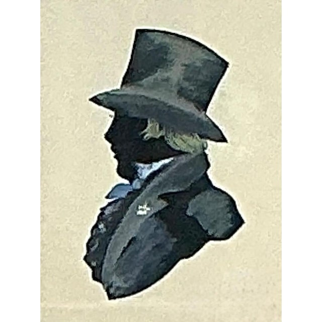 Vintage Silhouette Portrait in Gilt Frame For Sale - Image 10 of 12