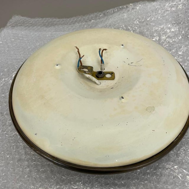 Large Italian Brass Theatre Wall Ceiling Light by Gio Ponti in the style of Sarfatti, Italy, 1950s For Sale - Image 16 of 18