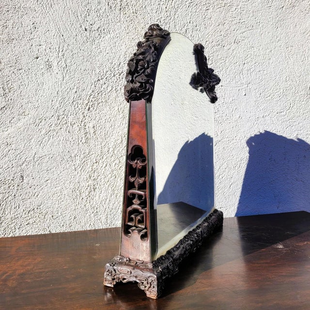 Japanese-Style Mirror in Carved Wood, 19th Century For Sale - Image 14 of 18