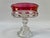 Indiana Glass Company Vintage Kings Crown Hot Pink Red Cranberry Centerpiece Pedestal Compote For Sale - Image 4 of 5