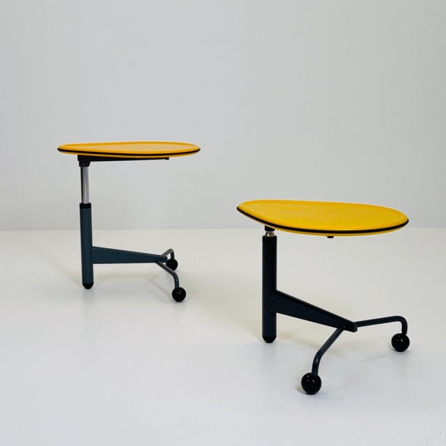 Mid century Adjustable side table “Kick” by Toshiyuki Kita for Cassina Italy 1980s Bring a burst of Italian postmodern...