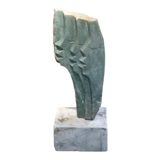 20th Century Abstract Modernist Stone Sculpture of Three Faces in Profile For Sale