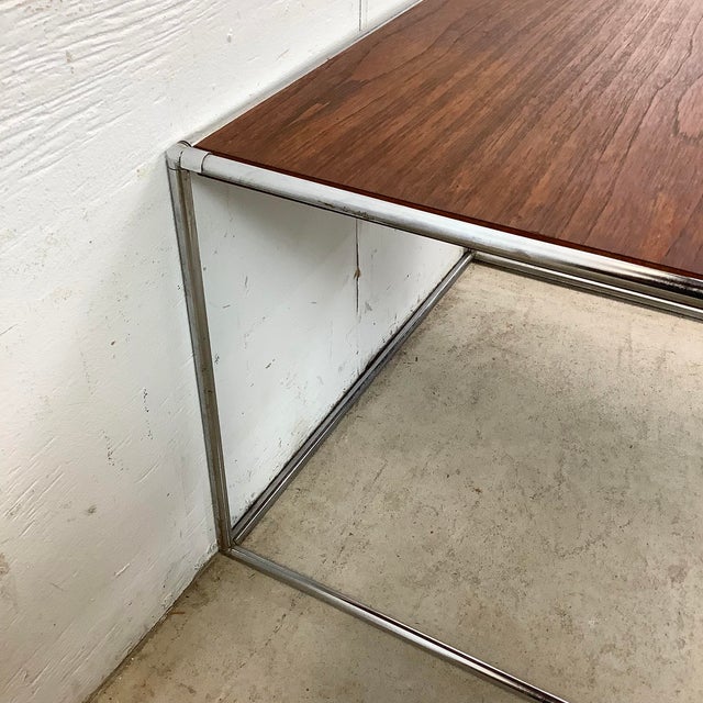 Brown Mid-Century Modern Square Side Table For Sale - Image 8 of 12
