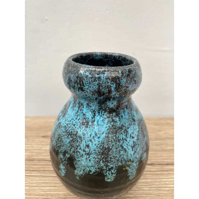 Blue and Black Ceramic Vase in Chamotte Clay from Accolay, 1960s For Sale - Image 4 of 11