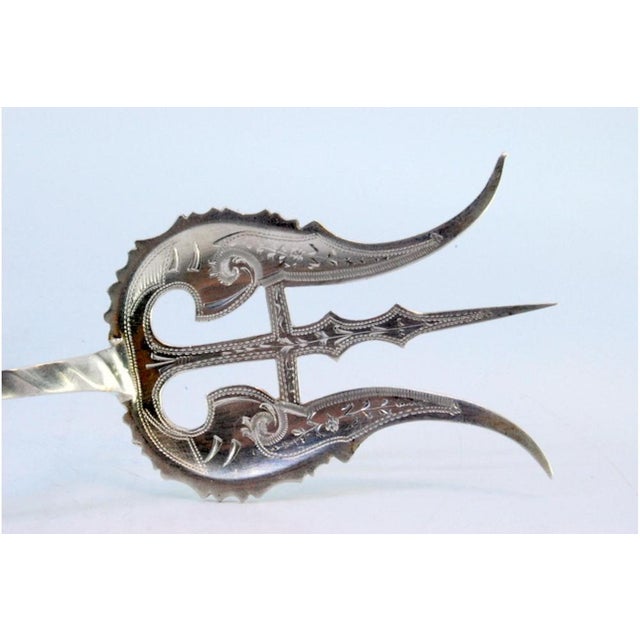 Silver Fish Serving Fork For Sale - Image 3 of 8