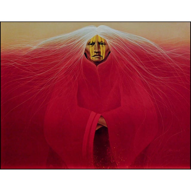 "Teton Fire" framed by Frank Howell Hand Signed by the Artist Original Offset Lithograph on paper Image Size: 16"x 20"...