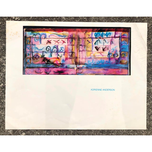 1981 museum exhibition poster showing "Travelogue" for Adrienne Anderson (1949-2020). Marked on back. This will be shipped...