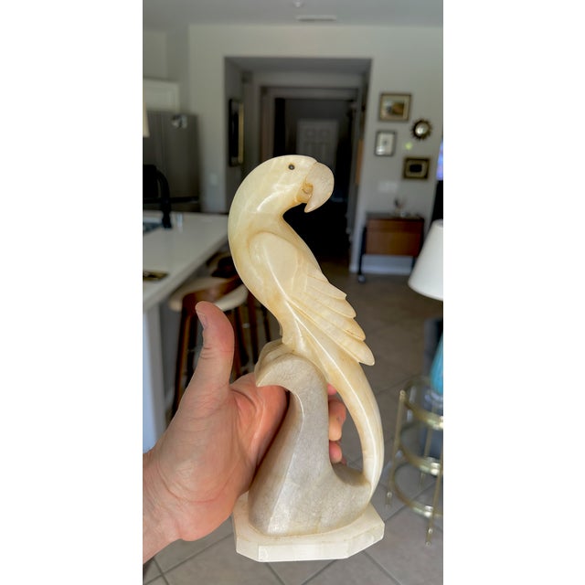 Pair Italian Alabaster Parrot Bird Sculptures - Mid Century For Sale - Image 18 of 18