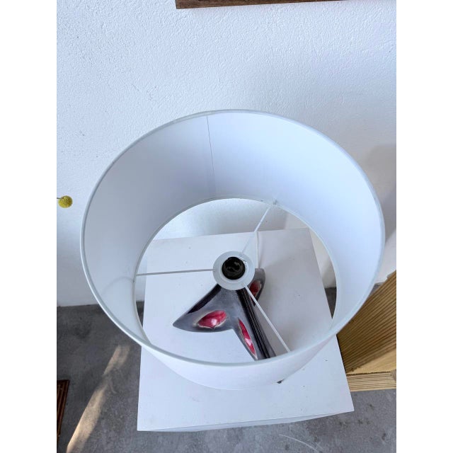 French Free-Form Triangular Ceramic Lamps, 1950s, Set of 2 For Sale - Image 14 of 18