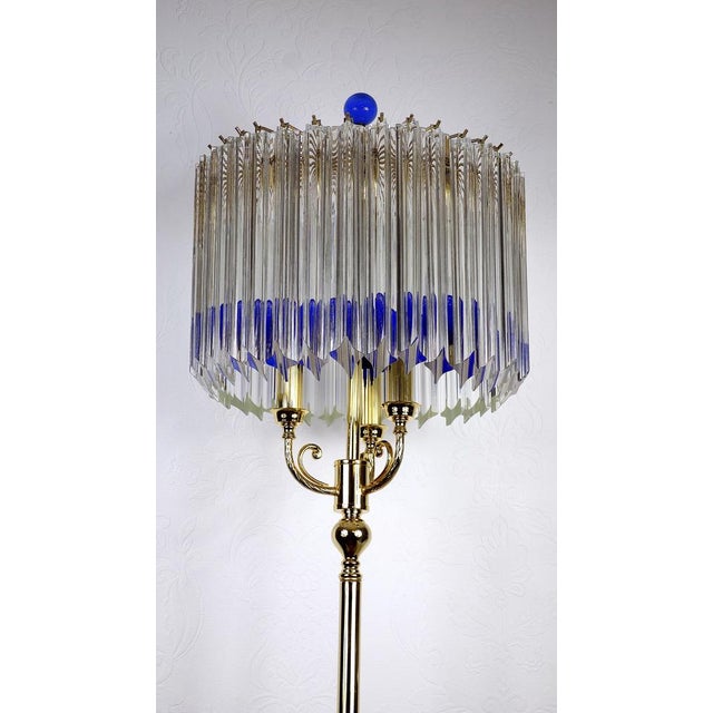 Gold-Plated Brass and Murano Glass Floor Lamp from Venini, 1990s For Sale - Image 14 of 17