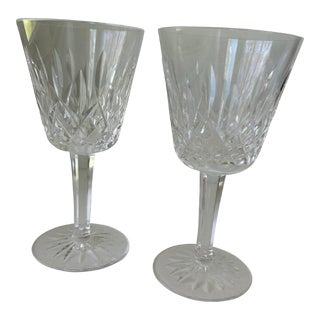 Vintage Waterford Crystal "Lismore " Wine Set of 2 For Sale