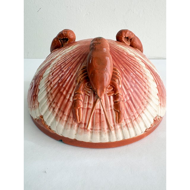 Antique French Sarreguemines Majolica Lobster Clamshell Centerpiece Bowl For Sale - Image 9 of 17
